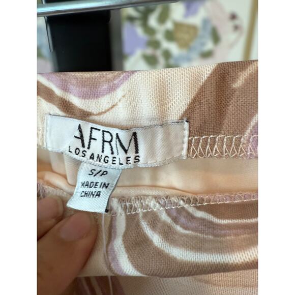 NWT AFRM High Rise Sheer Elastic Waist Midi Skirt Brown Purple Womens Size Small - Picture 6 of 7